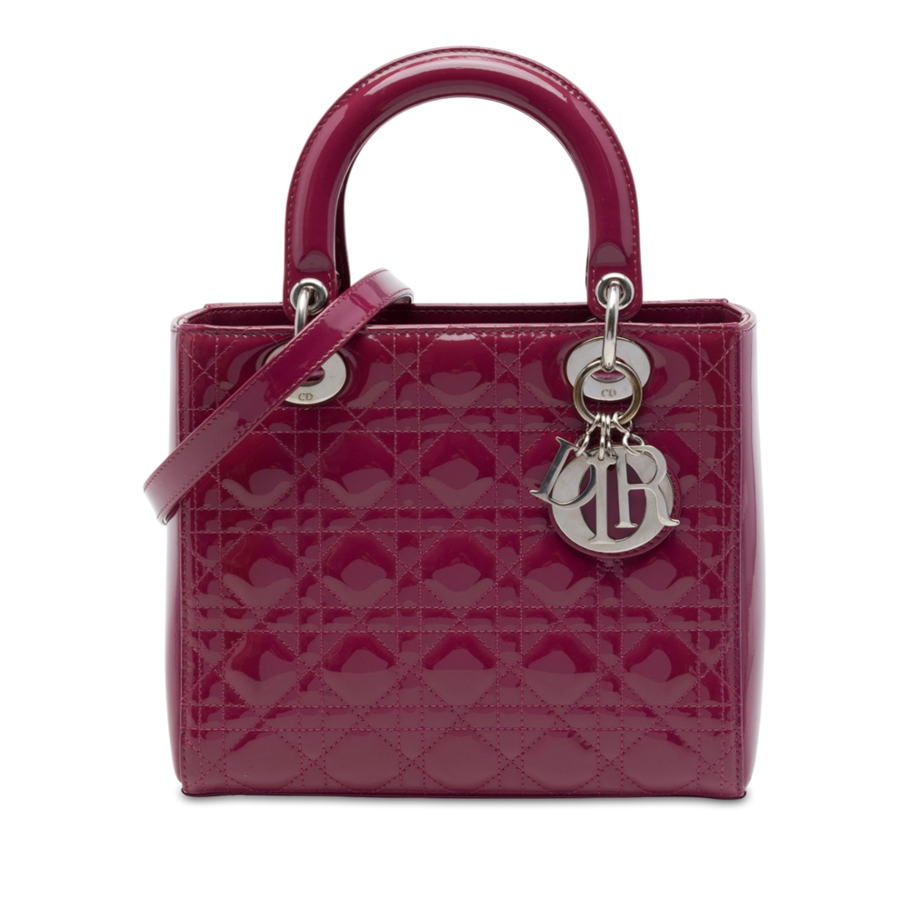 Pre-Loved Dior Medium Patent Cannage Lady Dior
